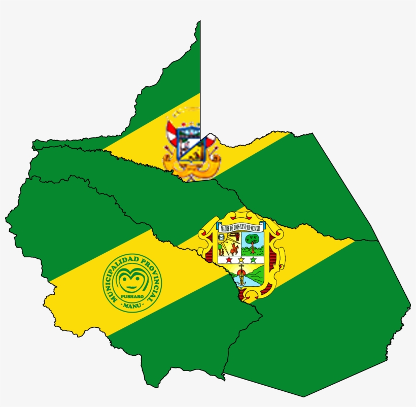 Flag Map Of Provinces Of Madre De Dios - Madre De Dios Region, transparent png