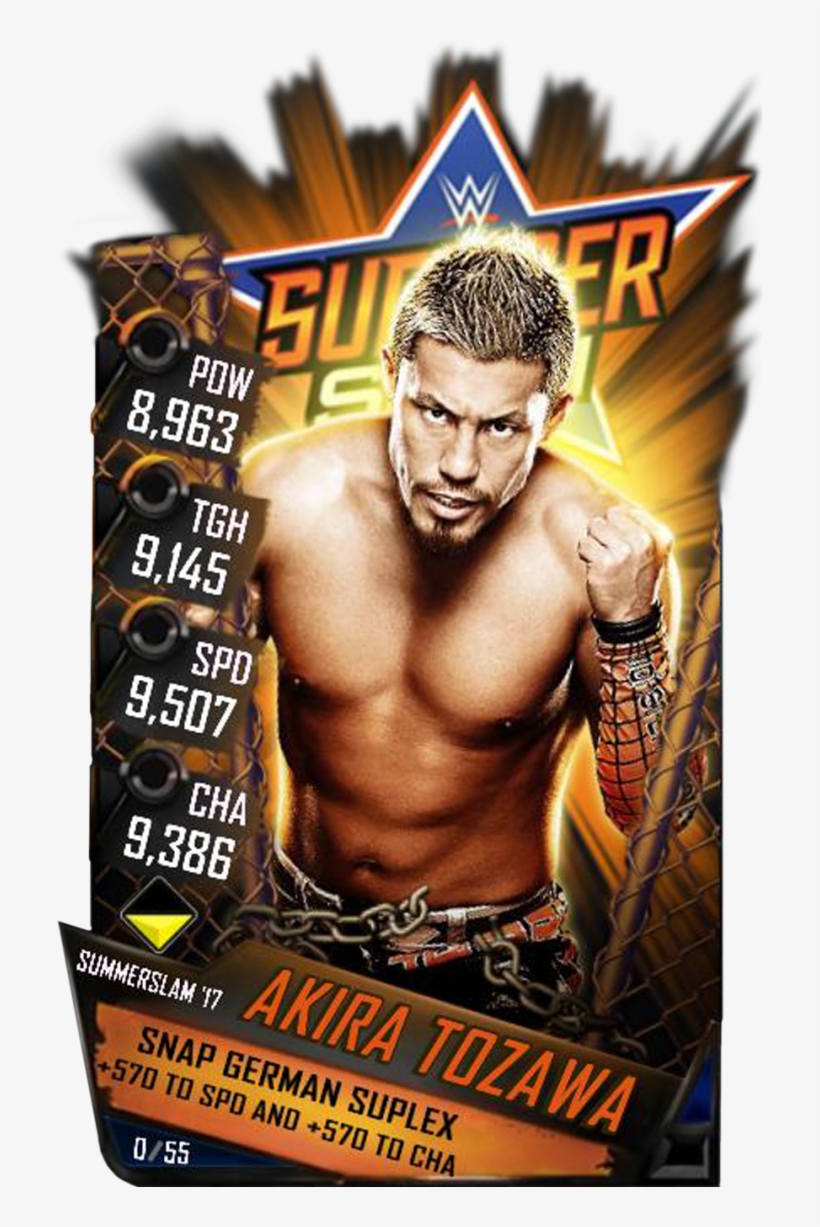 Supercard Akiratozawa S3 15 Summerslam17 - Wwe Supercard Summerslam 17 Cards, transparent png