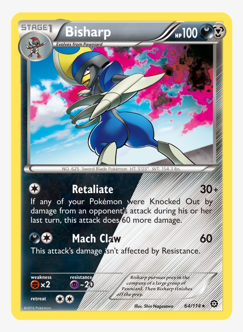 Xy Steam Siege Launches August 3rd - Pokemon Shiny Bisharp Card, transparent png