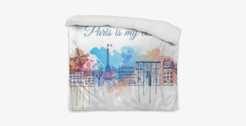 Watercolor Vector Background Of Paris City Duvet Cover - Kyv36 Digno Rafre ディグノ ラフレ スマホケース, transparent png