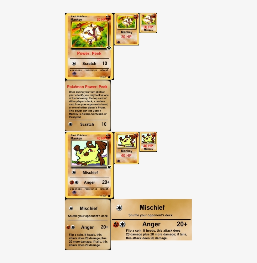 #056 Mankey - Wizards Of The Coast Pokemon Jungle Common Card #55/64, transparent png