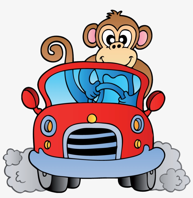 Monkey Bizz - Monkey In Car Clipart, transparent png
