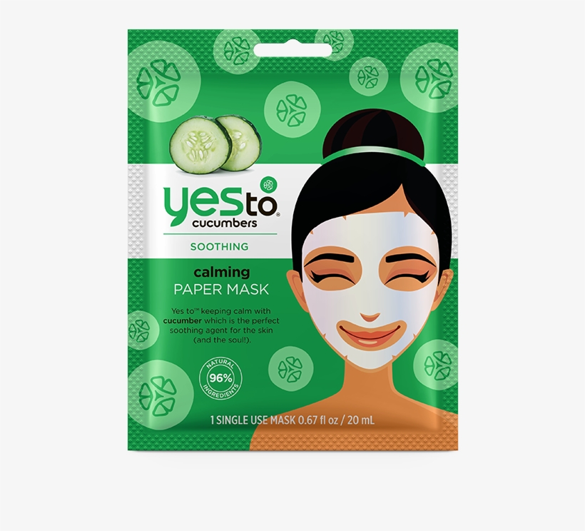 Product Photo - Yes To Cucumbers Paper Mask, transparent png