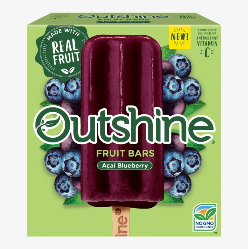 Outshine Acai Blueberry Frozen Fruit Bars - Outshine Fruit Bars Blueberry, transparent png