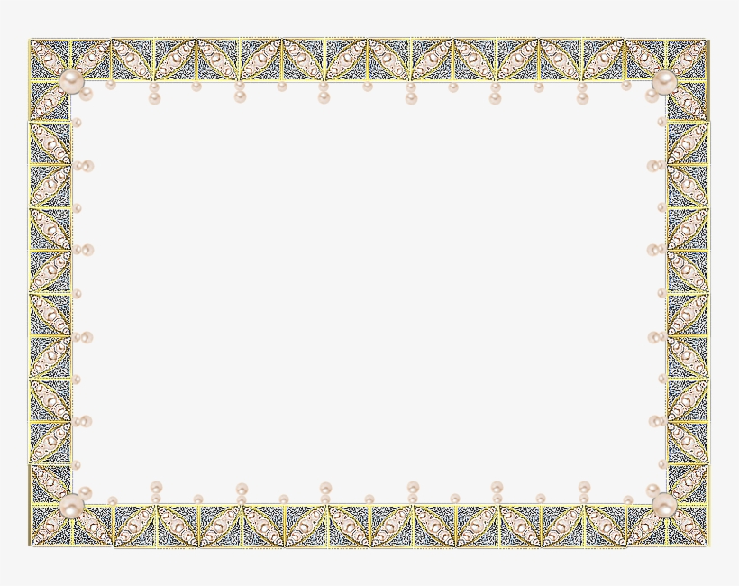 Marco En Oro, Plata Y Perlas Png - Golden Border Png, transparent png