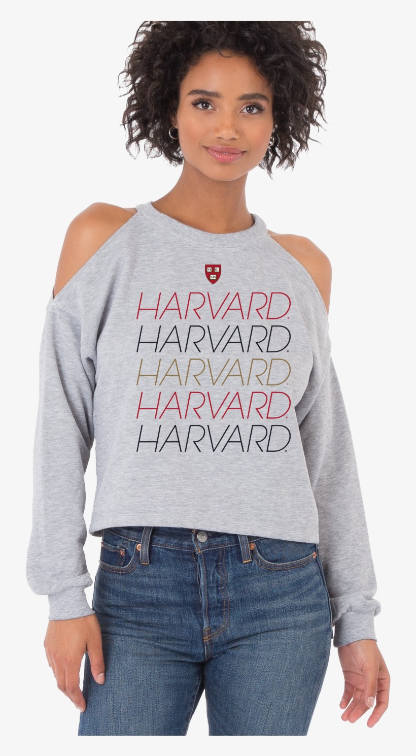 Harvard Women's Team Chant Cold Shoulder Knit - Portable Network Graphics, transparent png