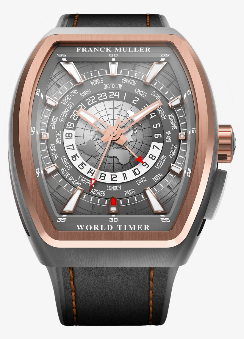 V45 Tt 5n - Franck Muller Vanguard World Timer Gmt, transparent png