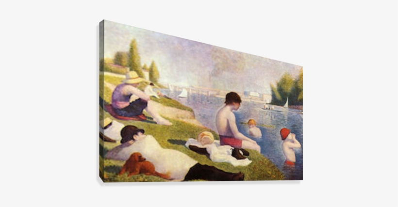 A Swimming Pool In Asniere By Seurat Canvas Print - Bathers At Asnieres, transparent png