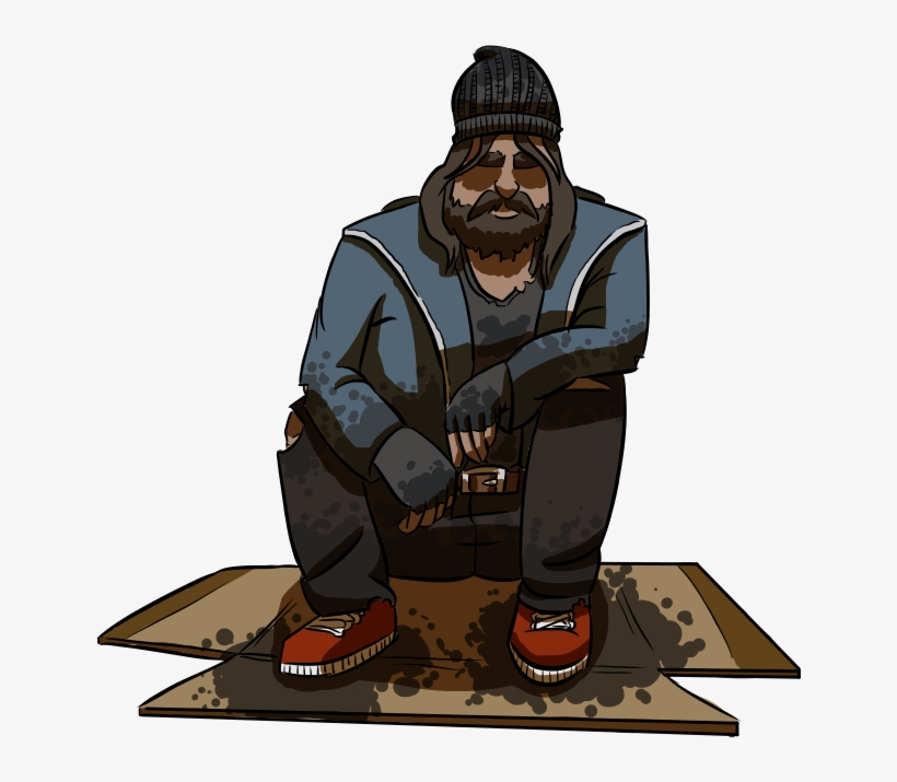 Homeless Clipart Transparent - Homeless Person Cartoon Png, transparent png