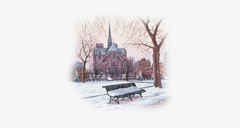 Town Square - Notre Dame In Winter, transparent png