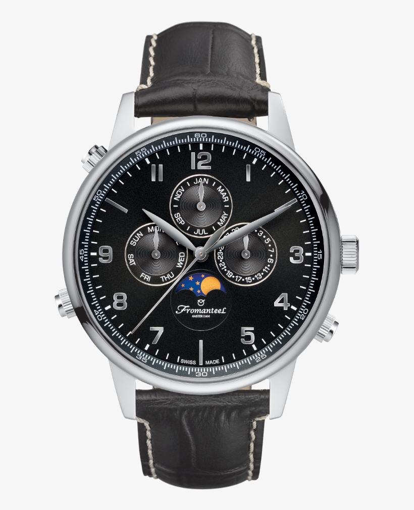 Globetrotter Moon Phase Black - Vincero Watches, transparent png