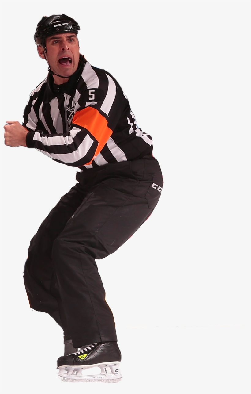 Headless Hockey Player And Terrified Referee - Hockey Referee Transparent Background, transparent png
