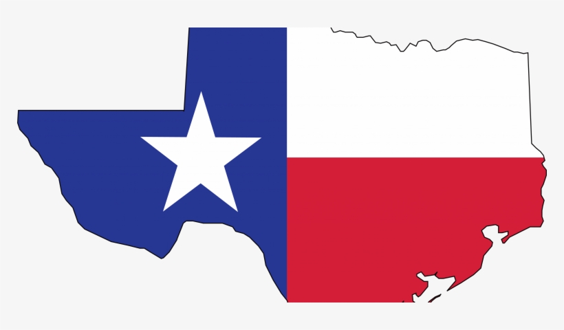 Texas With A Flag - Texas Flag Free Clip Art, transparent png