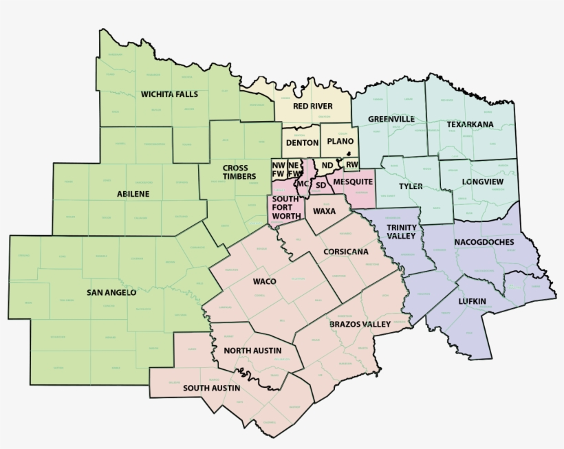 South Central Northeast Southeast - North Texas District Map, transparent png