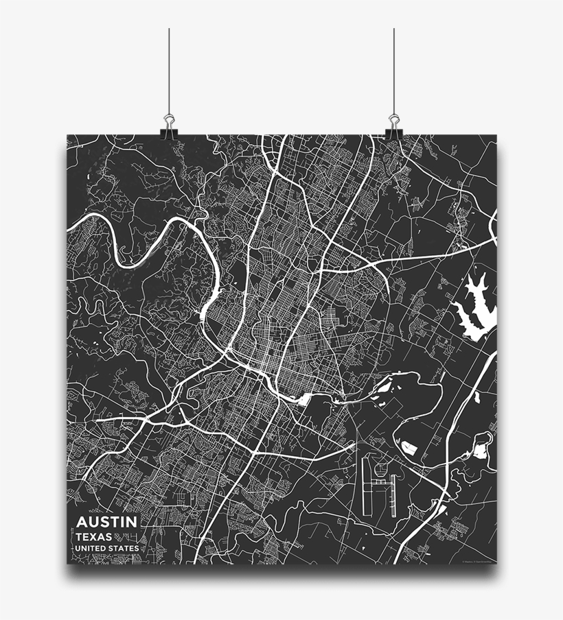 Premium Map Poster Of Austin Texas - Austin Map Texas Turquoise Scarf, transparent png