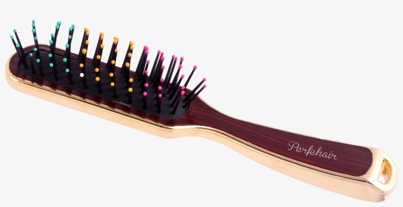 Perfehair Golden Color Paddle Cushion Hair Massage - Perfehair Professional Golden Color Paddle Cushion, transparent png