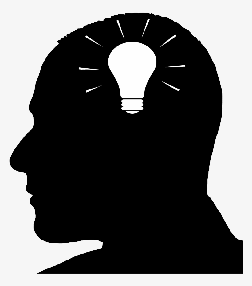 Man's Head Silhouette With Idea Symbol Png - Romance, transparent png