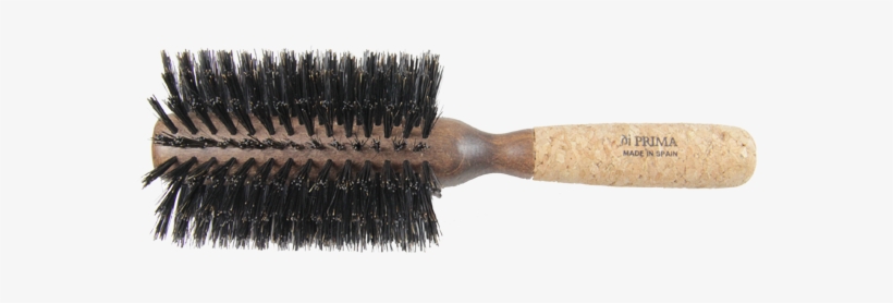 Cork Handle Round Wood Barrel Pure Boar Chive - Prima Hair Brush, transparent png