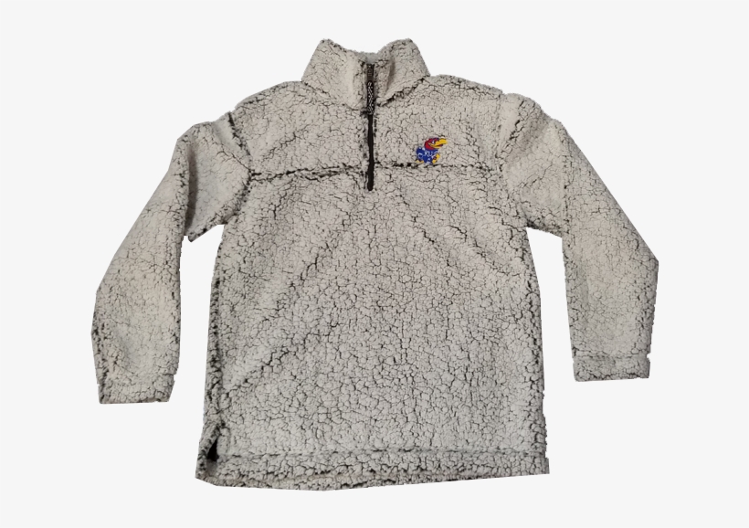 Kansas Jayhawks Women's Frosty Grey Sherpa 1/4 Zip - Hoodie, transparent png