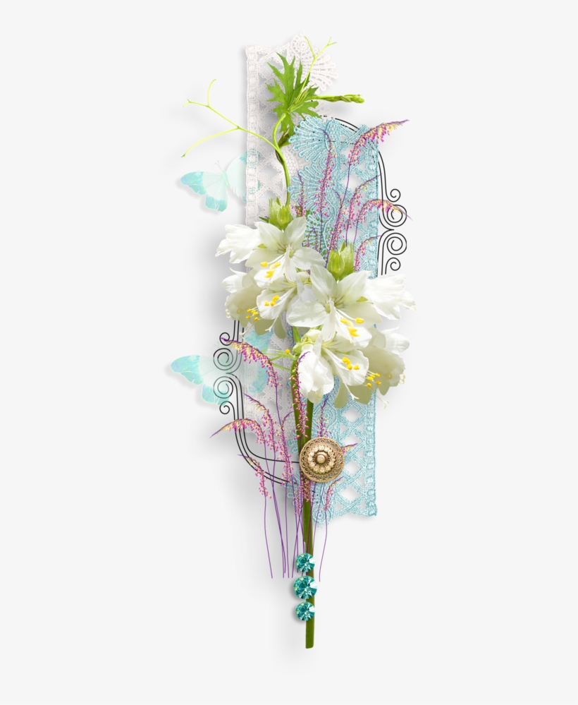 Studiomix50 Imaginationworld Palvinka Cluster07 - Border Design Sky Blue Flowers, transparent png