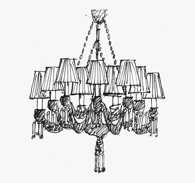 Sketch Cristal Chandelier - Chandelier Sketch, transparent png