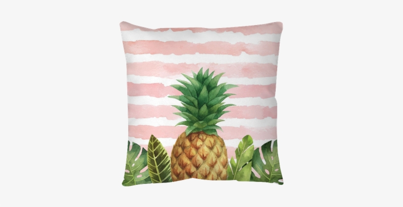 Watercolor Vector Banner Tropical Leaves And Pineapple - Watercolor Painting, transparent png