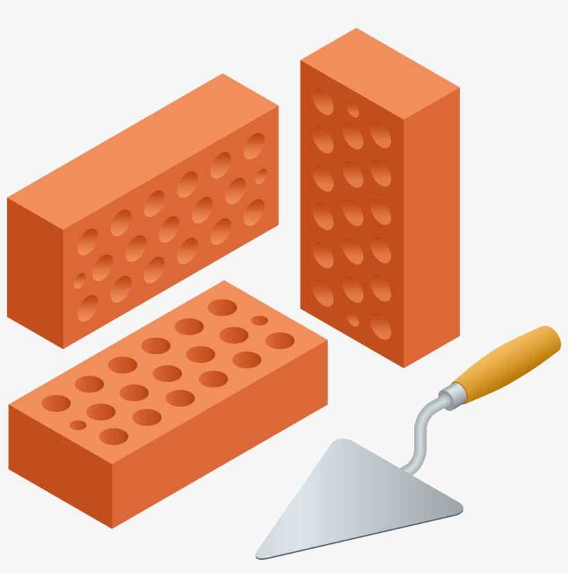 Trowel And Bricks Png Clip Art, transparent png