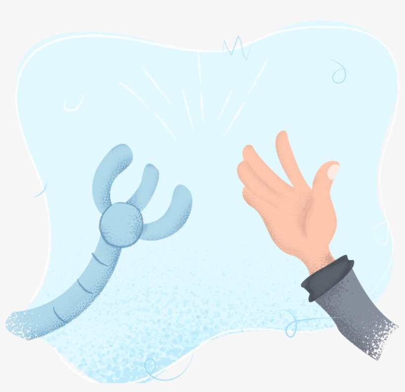 Hight Five Human And Robot 4x - Human–robot Interaction, transparent png