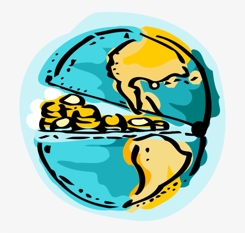 Vector Illustration Of Money Runs The World Planet - Money, transparent png