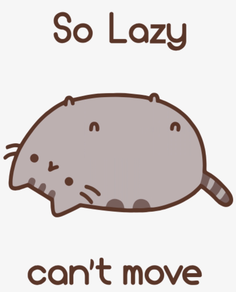 Pusheen Vector Lazy Svg Transparent - So Lazy Cant Move, transparent png