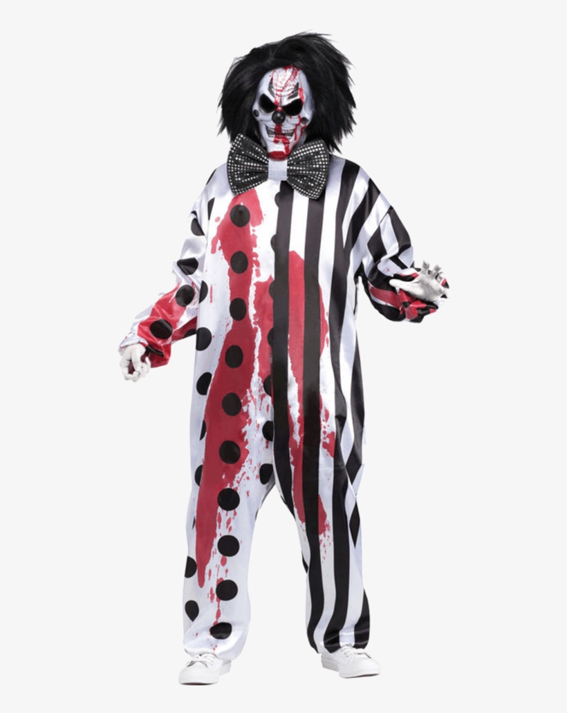 Adult Bleeding Killer Clown Costume - Killer Clowns Halloween Costumes, transparent png