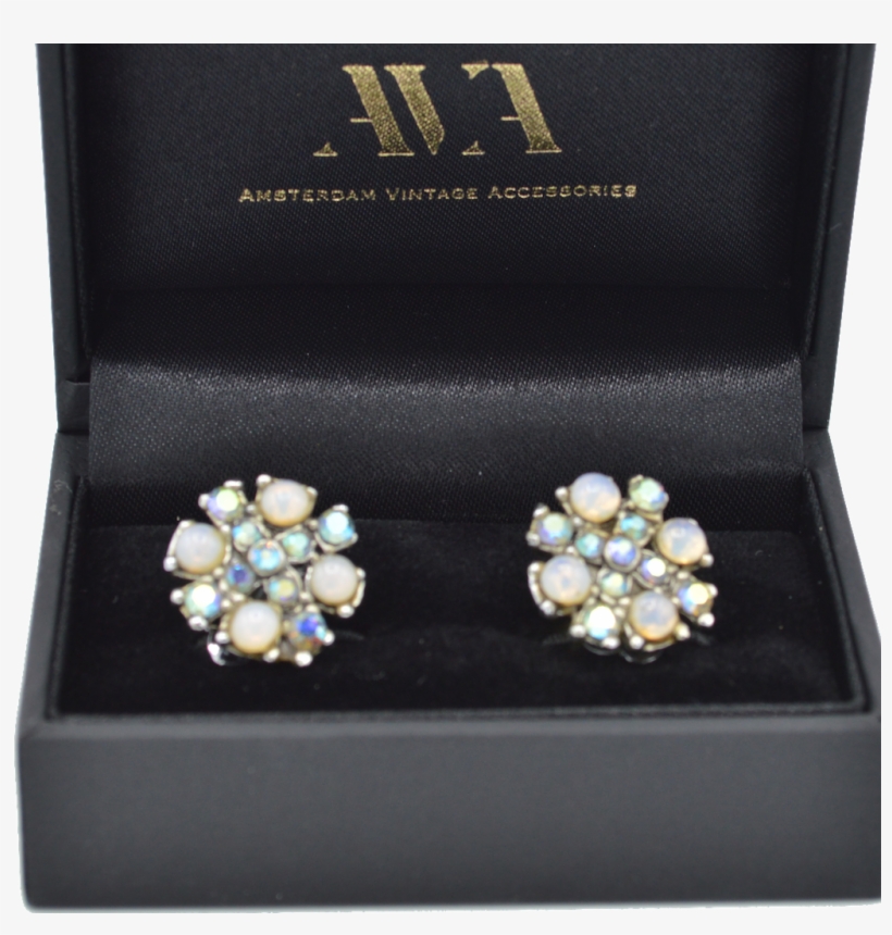 Aurora Borealis Earrings, 1940's - Earrings, transparent png