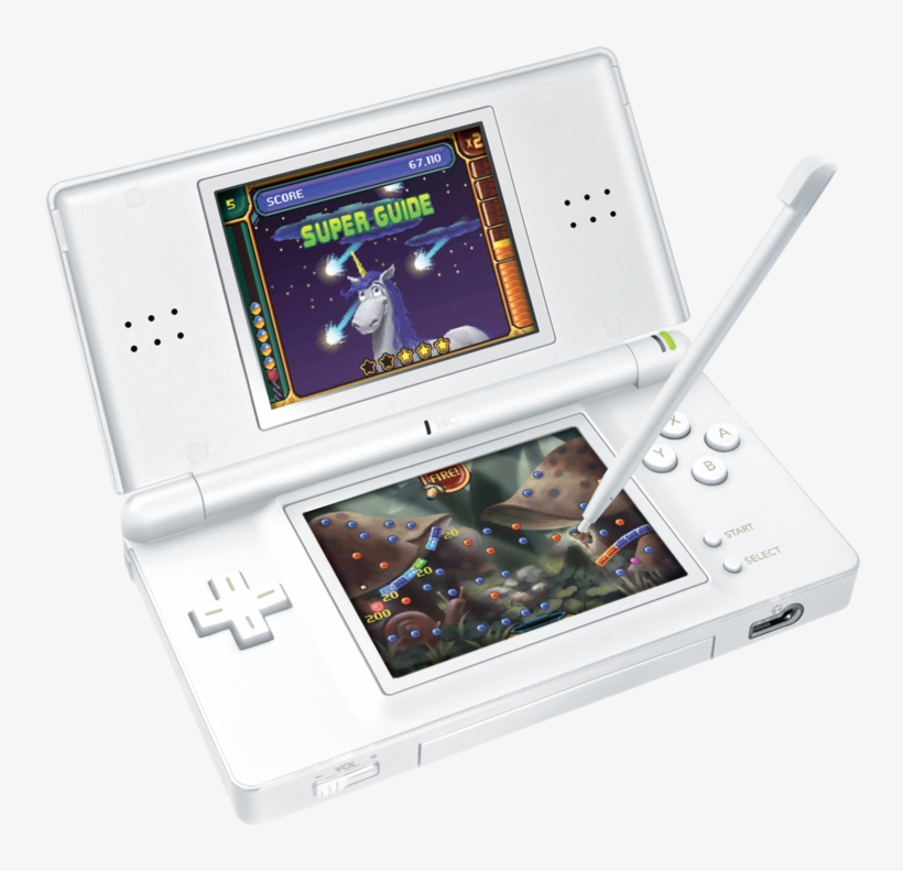 <cite>lumines</cite> Maker Brings <cite>peggle</cite> - White Nintendo Ds Lite Handheld Console, transparent png