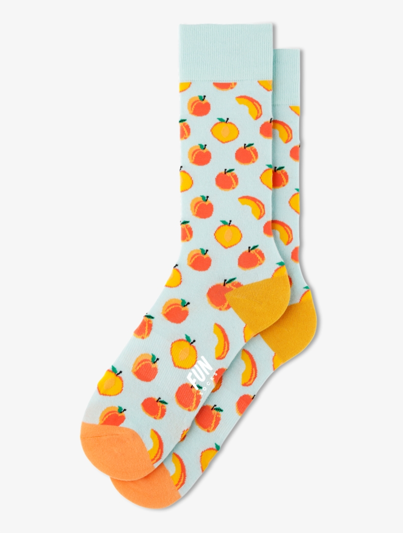 Men's Peach Fruit Socks - Peach, transparent png