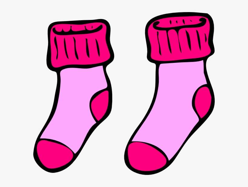Pink Socks Clip Art At Clker - Socks Clipart, transparent png