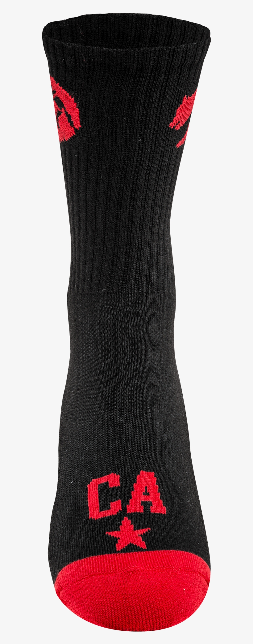 Performance Sock Black Red Sole - Socks Front, transparent png