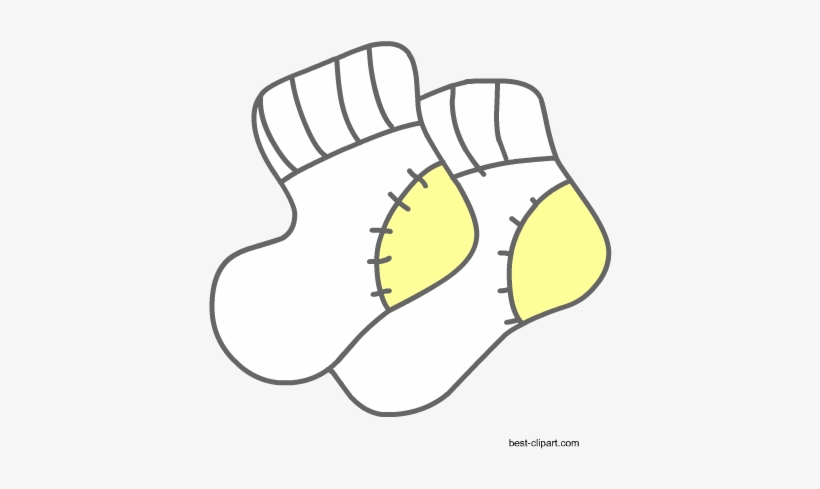 Baby Socks, Free Cute Clipart - Socks Clipart Black And White, transparent png