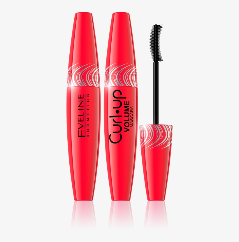 Curl Up Volume Mascara - Eveline Cosmetics Eveline Curl-up Volume Mascara Black, transparent png