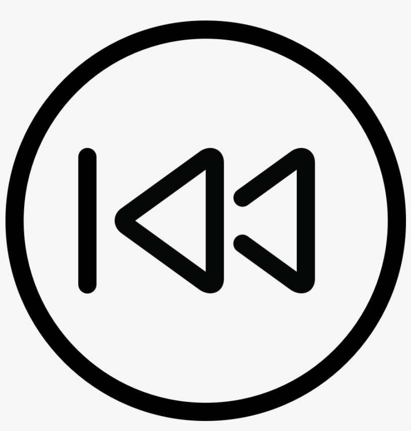 Multimedia Player Rewind Beginning Circle - Rewaind Mono Png, transparent png