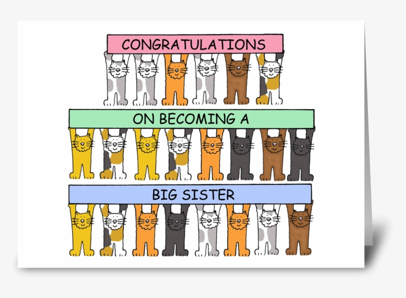 Congratulations On Becoming A Big Sister Greeting Card - Neighbour, Happy Birthday. Note Cards, transparent png