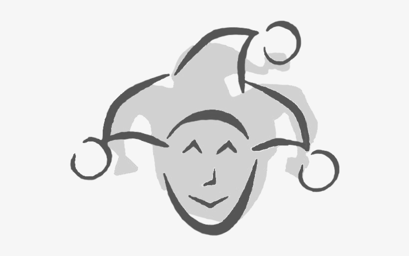 A Clip Art Image Of A Court Jester Head In Shades Of - Madrigal Clipart, transparent png