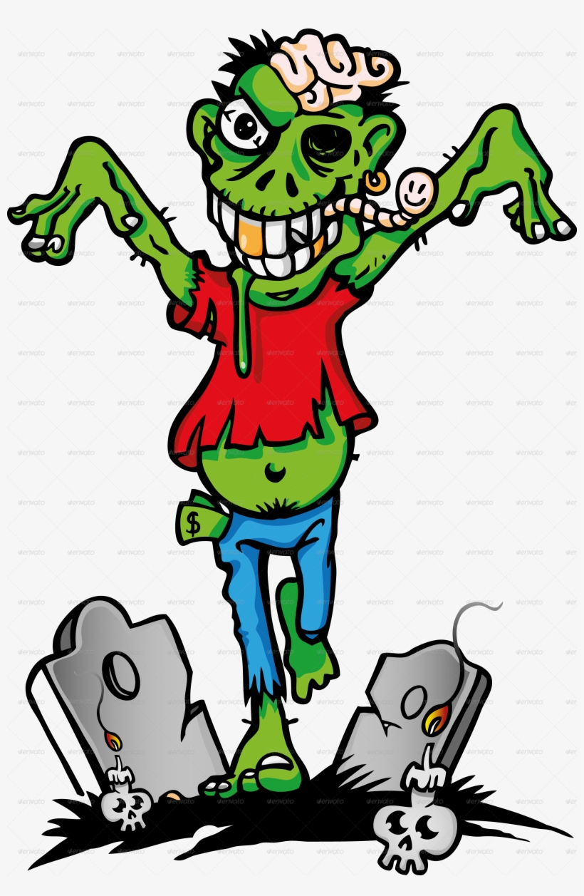 Green Zombie Green Zombie - Zombie Cartoon Stock, transparent png