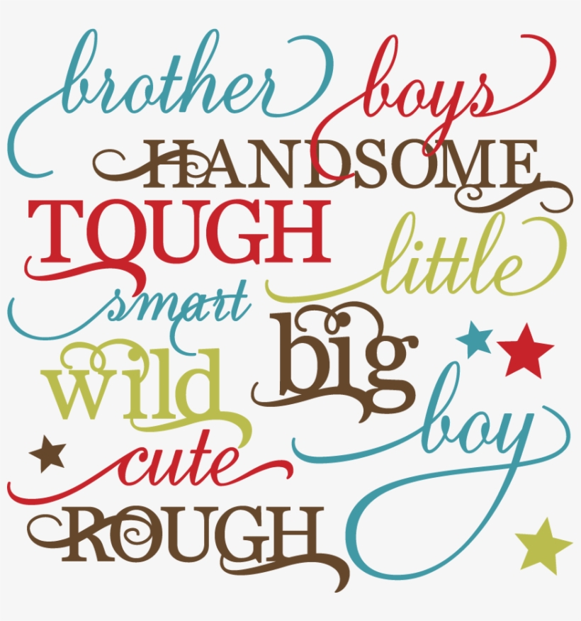 Boy Words Set Svg Cutting Files For Scrapbooking Paper - Boys Scrap Book Words, transparent png