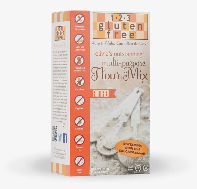Olivia's Outstanding Multi Purpose Fortified Gluten - 123 Gluten Free - Allie's Awesome Buckwheat Pancake, transparent png