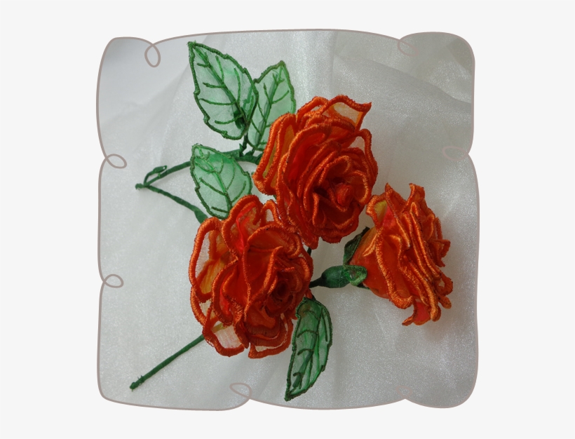 3d Organza Rose Large - 3d Roses Embroidery, transparent png