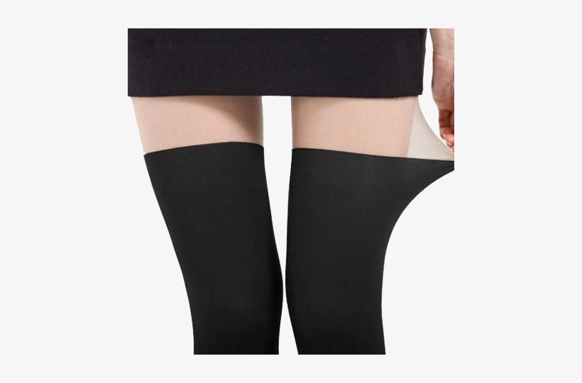 Itgirl Shop Half Black Women Tights Aesthetic Apparel, - Japanese Over Knee Sock, transparent png