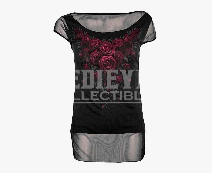 Blood Rose 2 In 1 Womens Mesh T Shirt - Spiral Direct Blood Rose Fleece Blanket (150 X 200cm), transparent png