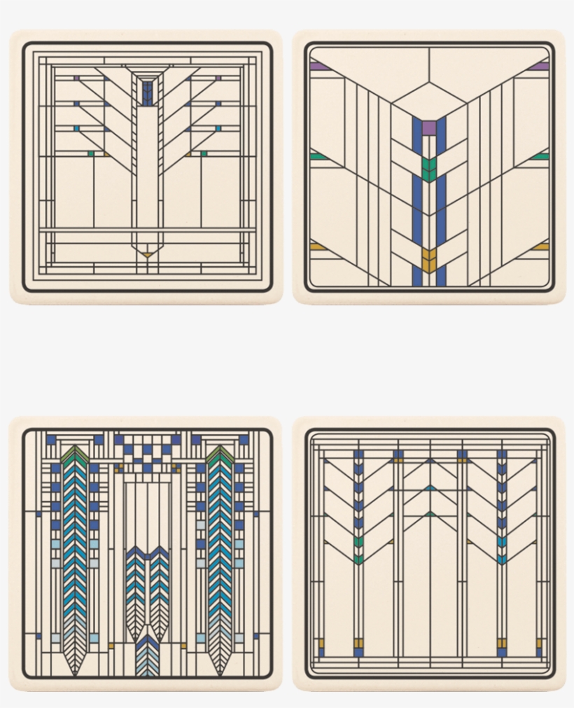 Ennis House Window Coaster Set - Hindostone Frank Lloyd Wright Ennis House Windows Coasters, transparent png