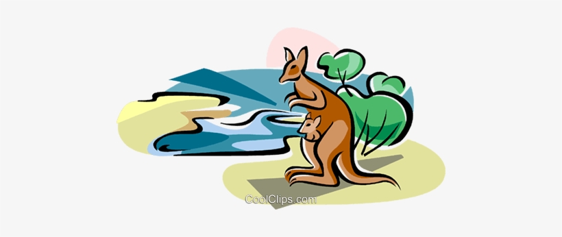 Australian Lake Eyre With Kangaroo Royalty Free Vector, transparent png