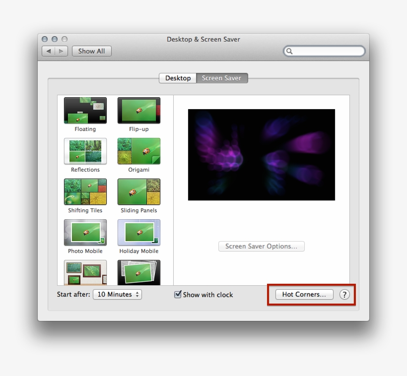 Hot Corners - Macos System Preferences Screen Saver, transparent png